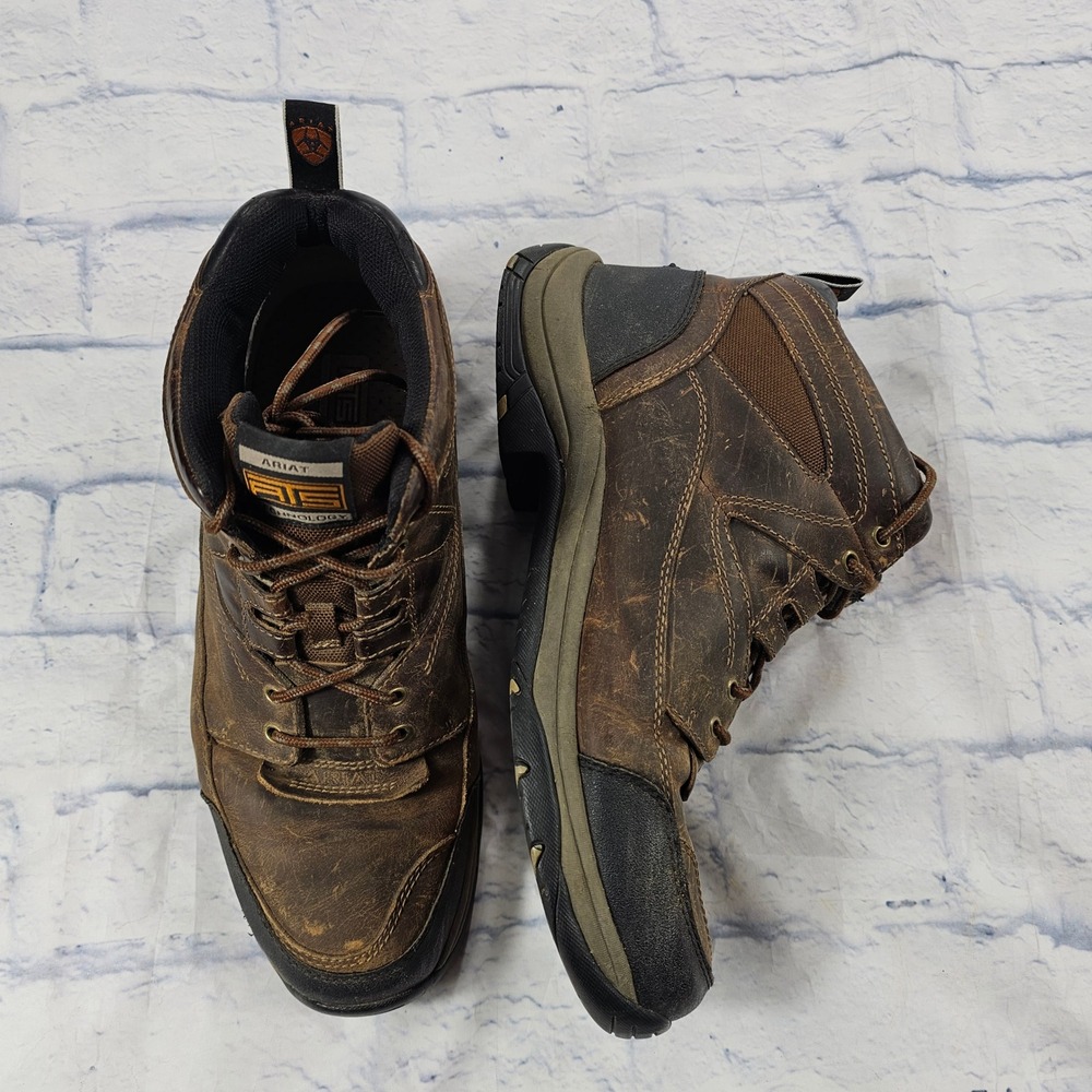 Ariat Terrain ATS Work Boots Mens 13EEE Brown Leather Slip Resistant Utility - Picture 5 of 11